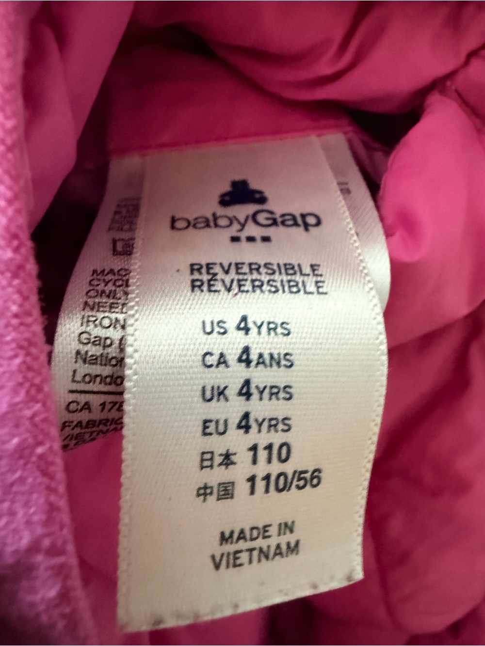 GAP Navy Revisable Jacket with Pink Polka Dots - Picture 4 of 5